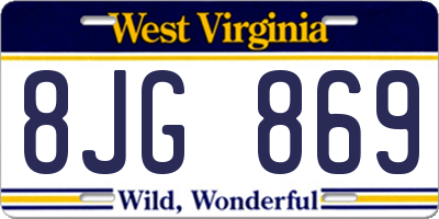 WV license plate 8JG869