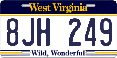 WV license plate 8JH249