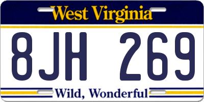 WV license plate 8JH269