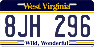 WV license plate 8JH296