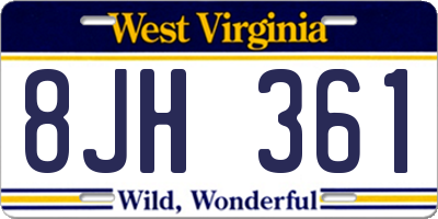 WV license plate 8JH361