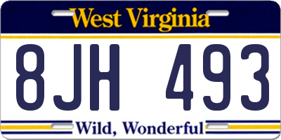 WV license plate 8JH493