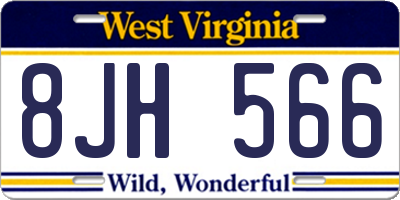 WV license plate 8JH566