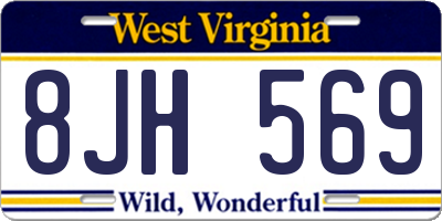 WV license plate 8JH569