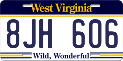 WV license plate 8JH606