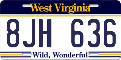WV license plate 8JH636