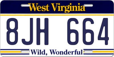 WV license plate 8JH664