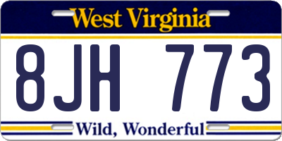 WV license plate 8JH773