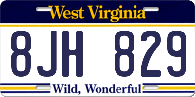 WV license plate 8JH829