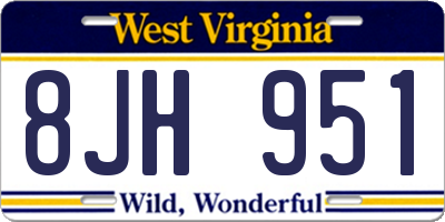 WV license plate 8JH951