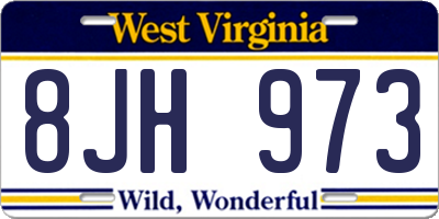 WV license plate 8JH973