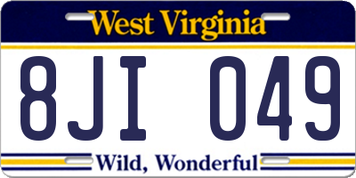 WV license plate 8JI049