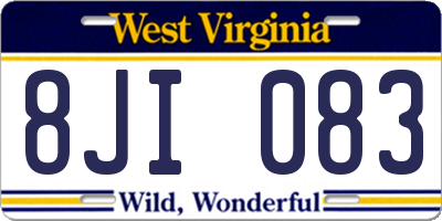 WV license plate 8JI083