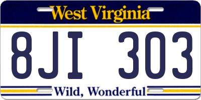 WV license plate 8JI303