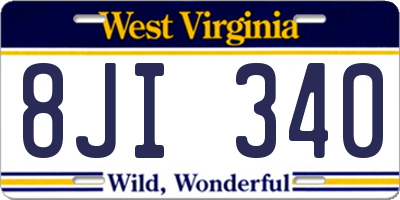 WV license plate 8JI340