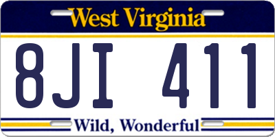 WV license plate 8JI411