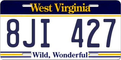 WV license plate 8JI427