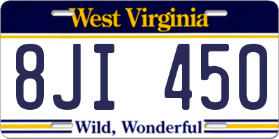 WV license plate 8JI450