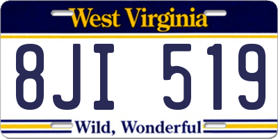 WV license plate 8JI519