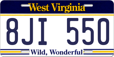 WV license plate 8JI550