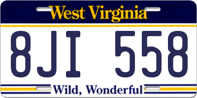 WV license plate 8JI558