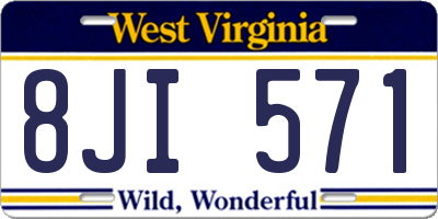 WV license plate 8JI571