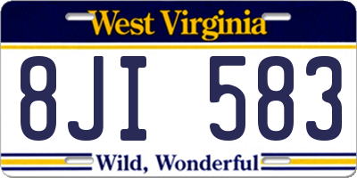 WV license plate 8JI583