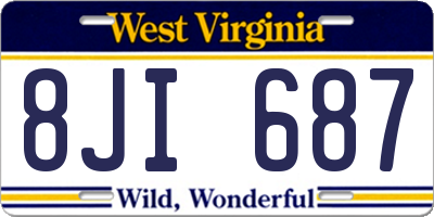 WV license plate 8JI687