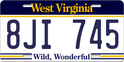 WV license plate 8JI745