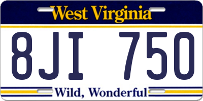 WV license plate 8JI750