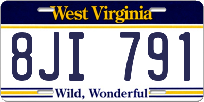 WV license plate 8JI791