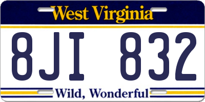 WV license plate 8JI832