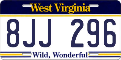 WV license plate 8JJ296