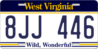 WV license plate 8JJ446