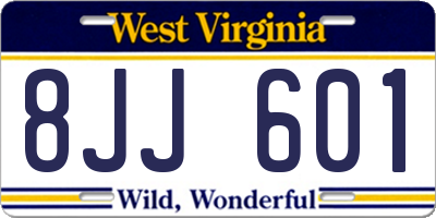 WV license plate 8JJ601
