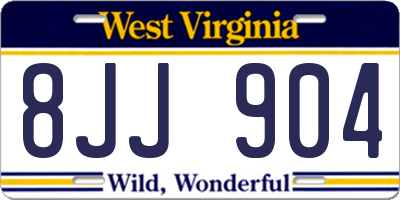 WV license plate 8JJ904