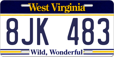 WV license plate 8JK483