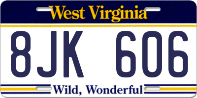 WV license plate 8JK606