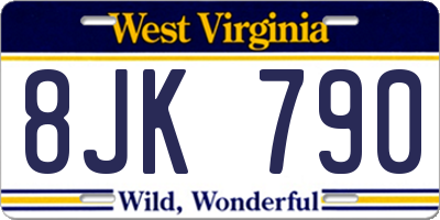 WV license plate 8JK790