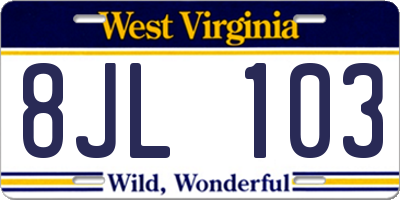 WV license plate 8JL103