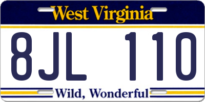 WV license plate 8JL110