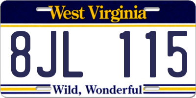 WV license plate 8JL115