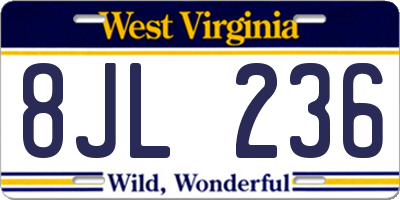 WV license plate 8JL236