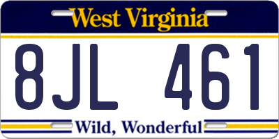 WV license plate 8JL461