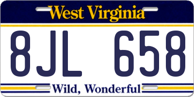 WV license plate 8JL658