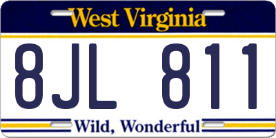 WV license plate 8JL811