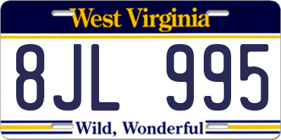 WV license plate 8JL995