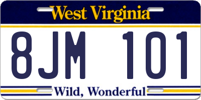 WV license plate 8JM101