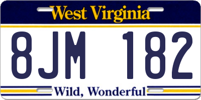 WV license plate 8JM182