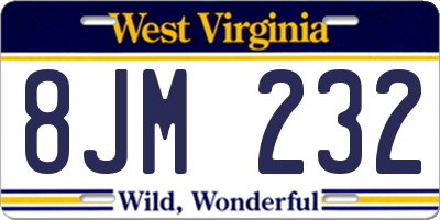 WV license plate 8JM232